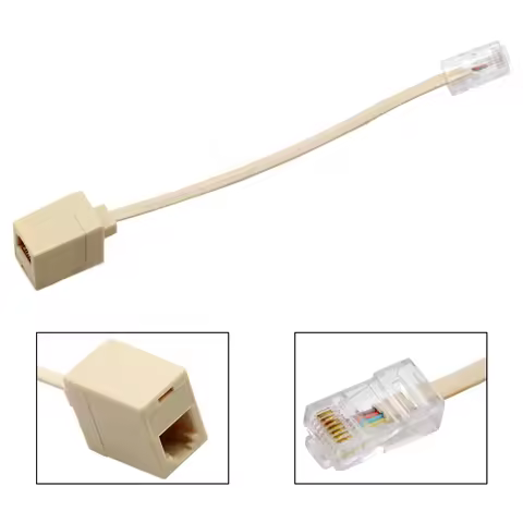 RJ45 to RJ11 Network Cable Splitter 8PIN to 6P4C Telephone Handset Wire Converter M to F Plug Landli