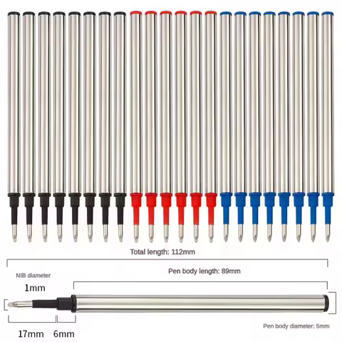 G5 Metal Ballpoint Pen Refill For Parker Pens L:11cm Black Blue Red Ink Rods Refill Writing Drawing 