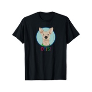 T-Shirt Anjing Putih Lucu Otis Lelaki - T-Shirt grafik vintaj dengan cetakan "Otis" dan grafik Otis 