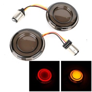 1 คู่ ไฟเลี้ยวหน้า LED สไตล์กระสุน 1157 สำหรับ Harley Sportster Dyna Touring Softail