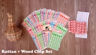 PER SET | High-quality Bingo Set Rattan/Plastic/Neto Shaker with Wood or Plastic Chips