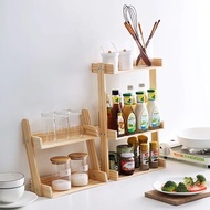 Pine Wood Multi-layer Spice Rack kitchen Storage Rack Stand for Spice Condiment Holder Garden Flower