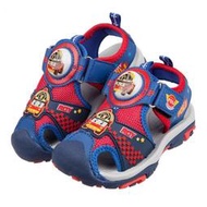 童鞋(15~19公分)POLI救援小英雄羅伊紅色兒童電燈護趾涼鞋B0D132A