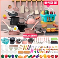 READY STOCK 91PCS Cooking Set Toys Kids Kitchen Toys Pretend Play Set House Set Children Gifts maina