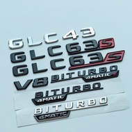 2017 Flat Letters GLC43 GLC63 GLC63S S Badge V8 Biturbo 4matic 4matic+ ABS Car Emblem for X253 Fende