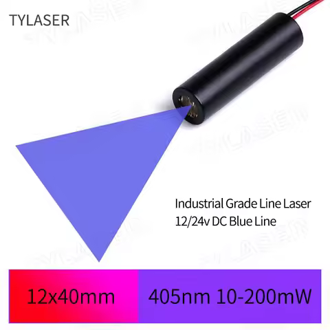 12/24V DC Input 10mW 30mw 50mw 80mw 100mw 150mw200mw 405nm Violet Blue Line Laser Diode Module DC In