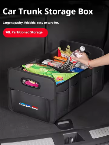 Car Trunk Storage Box Large Capacity Storage Bag Leather For BMW M Performance E46 E60 E87 E90 F30 G