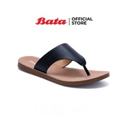 Bata บาจา รองเท้าแตะส้นแบน รองเท้าแตะแฟลต รองเท้าแตะลำลองแบบหนีบ สำหรับผู้หญิง รุ่น Leo สีดำ 5716656