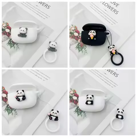 cute panda Earphone Cover For Technics EAH-AZ80 / AZ100 Case Silicone Shockproof case for Technics E
