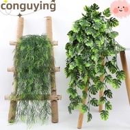 PONGUX Artificial Ivy Vines, Green Color 5 Heads Artificial Hanging Vines, Green Leaf Grass Texture 