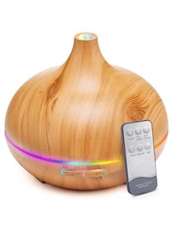 500ml木質洋蔥形超聲波香氛機,帶有彩色led燈,可兼容精油,具有加濕功能的家用臥室香薰機,具有助眠功能