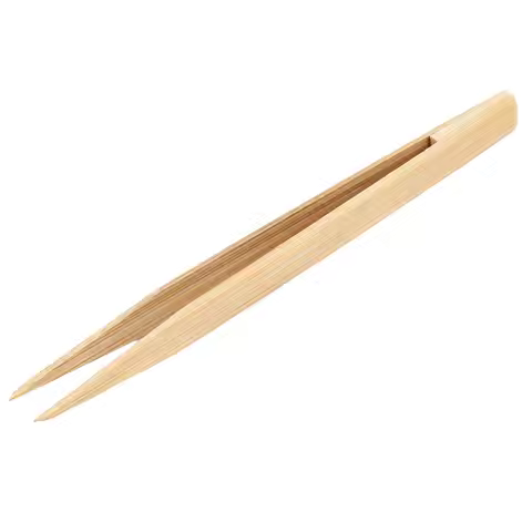 UXCELL 1Pcs Wood Color 14.5 x 1cm Bamboo Anti-static Pointed Tip Straight Tweezer