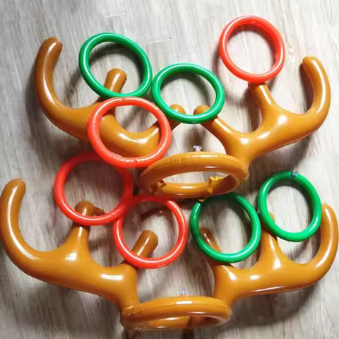 1/3/5set Christmas Game Inflatable Reindeer Antler Hat Ring Toss Kids Gift Reindeer Antler Hat Headb