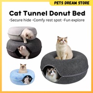 QPD Cat Tunnel Cat Donut Bed Cat detachable bed Cat fun nest cat bed Cat Toy Kitten tunnel bed Toy C