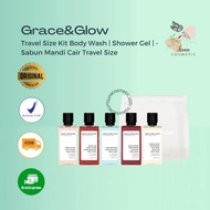 Grace and Glow Travel Size Kit Body Wash | Shower Gel | - Sabun Mandi Cair Travel Size