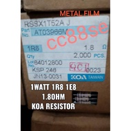 1watt 1W 1R8 1E8 1.8ohm METAL FILM RESISTOR KOA