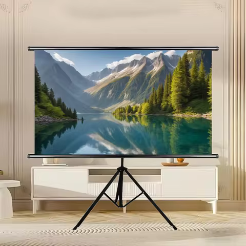 Projection screen with stand 84 inches, 16:9, washable and wrinkle-resistant, portable and foldable,