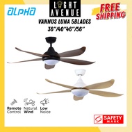 Alpha Vannus Luna 5Blades Ceiling Fan 36″/40″/46″/56″ with LED