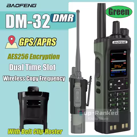 New Baofeng DM-32 DMR DIgital GPS APRS 10W AES256 Encryption Walkie Talkie Air Band Two Way Radio DM