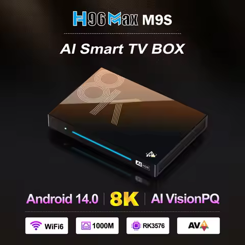 2026 New Android 14 TV BOX H96 MAX M9S RK3576 Octa Core DDR4 8GB 128GB 1000M LAN USB3.0 Wifi6 BT5.4 