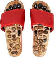Red Acupressure Slippers - Foot Massager Shoes for Stress Relief, Relaxation, and Reflexology(35-36)