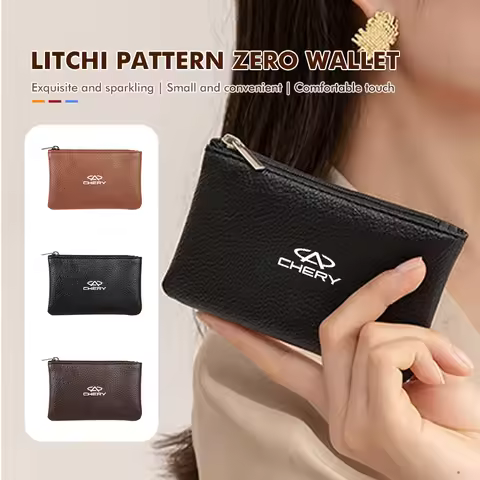 Leather Coin Purse Car Key Chain Wallet For Auto Interior Storage For Chery QQ Tiggo 3 5 T11 A1 A3 A