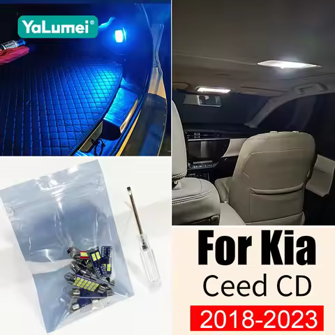 12PCS 12V LED Car Reading Lights Glove Box Trunk Lamps Vanity Mirror Bulbs For Kia Ceed CD 2018 2019