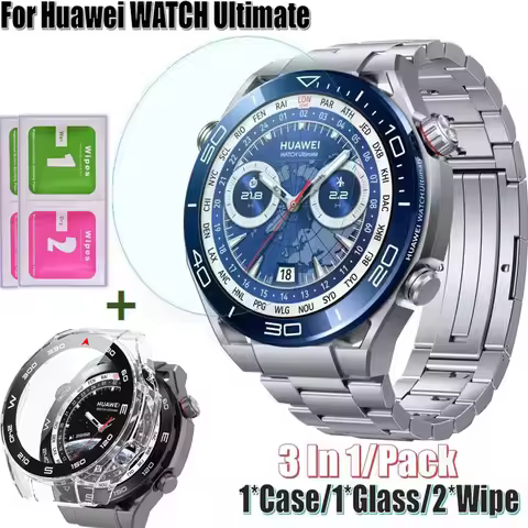 1+2 Watch Frame bezel Glass Film For Huawei WATCH Ultimate Case Screen Protectors Cover for Huawei U