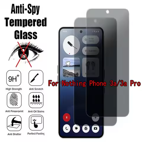 2Pcs Anti-Spy Glass For Nothing Phone (3a)/3a Pro Privacy Screen Protector Film