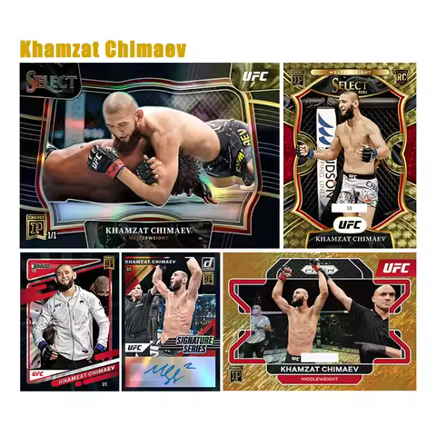 Diy Homemade Panini Select and Prizm UFC Series Khamzat Chimaev Collection Flash Card Toys Gift