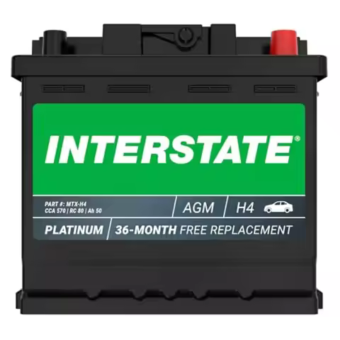 12V 50Ah H4 AGM Automotive Battery 570CCA SLI Replacement for Cars SUVs Sedans Trucks Vans Black