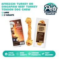 Afreschi/Singapaw Turkey Beef Tendon Chew for Dogs - Large, High-Protein, Natural & Healthy