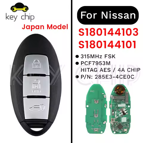 S180144103 101 Smart Key For Nissan X-Trail (Japan Model) 285E3-4CE0C 315MHz FSK 4A CHIP PCF7953M 3b