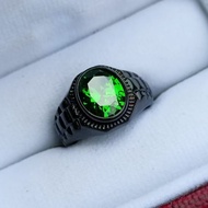 Minimalist Green Aquamarine Cutting Ring