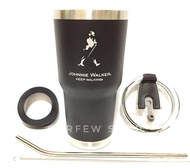 GF แก้วเยติ เก็บอุณหภูมิ ร้อน เย็น ลาย Johnie Walker จอห์นนี่ วอล์คเกอร์  สีดำขอบแสตนเลส  ฟรี !! หลอ