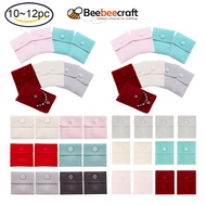 BeeBeecraft 10-12 Pcs Velvet Bags Velvet Cloth Pouches Jewelry Pouches Bags with Iron Snap Button for Candy and Jewelry Necklace Bracelet Packing