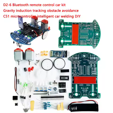 D2-6 Bluetooth remote control car kit Gravity induction tracking obstacle avoidance C51 microcontrol