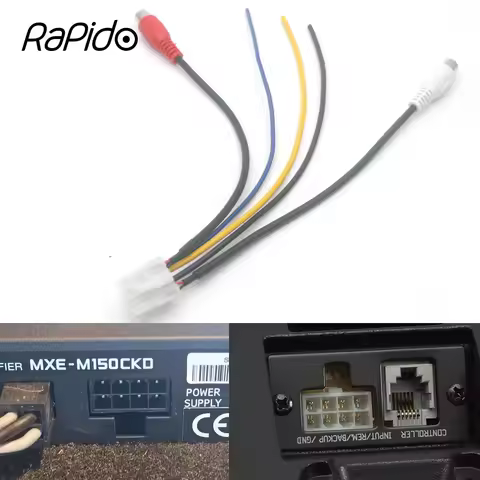 For Alpine SWE-815 MXE-M150CKD Car Stereo Amplifier 8 Pin Plug Power Harness Lead RCA Cable Adapter