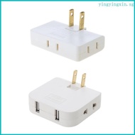 YIN Wall Outlet Extender 180° Extension Plug Adapter Rotatable USB Socket Converter