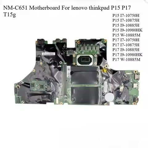 NM-C651 Laptop Motherboard for LENOVO FOR THINKPAD P15 P17 T15g Gen 1 Mainboard with CPU I7 I9 10th 