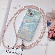 Trendy Fashion Mobile Phone Lanyard Original Crystal Hanging Neck Chain Pink Disc Diagonal Shoulder 