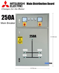 MDB ตู้เมน 250A Main Breaker Mitsubishi  ตู้ควบคุมไฟฟ้า ตู้สวิทซ์บอร์ด Main Distribution Board รุ่นเมน 3P 250A ลูกย่อย 2-4 ตัว รับประกันการใช้งาน 1 ปีเต็ม