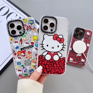 Magsafe Case for iPhone 14 13 12 11 Pro Max Wireless Charge Support Magnetic Clear Hard Acrylic Protective Cover-Kitty Cat