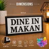 3D Printed Dine In / Makan Sign – Restaurant Table & Counter Display