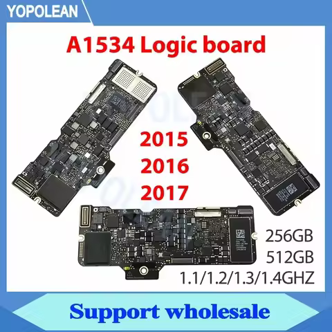 Original A1534 Motherboard 820-00244-A For Macbook Retina 12" A1534 Logic Board M1 M2 M3 i5 i7 256GB