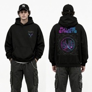 Men's Hoodie FUTURE STREETS RDN Oversize Streetwear Cyberpunk Black