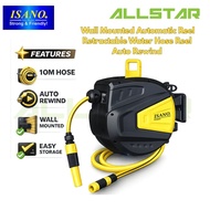 ISANO IHG01 10M Wall Mounted Automatic Reel Retractable Water Hose Reel Auto Rewind