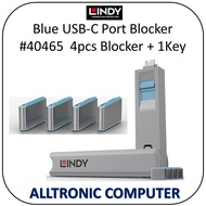Lindy USB-C  Port Blocker Blue P/N: 40465 (4pcs of blocker + 1 Key) / Thunderbolt 3 Blocker / USB C 