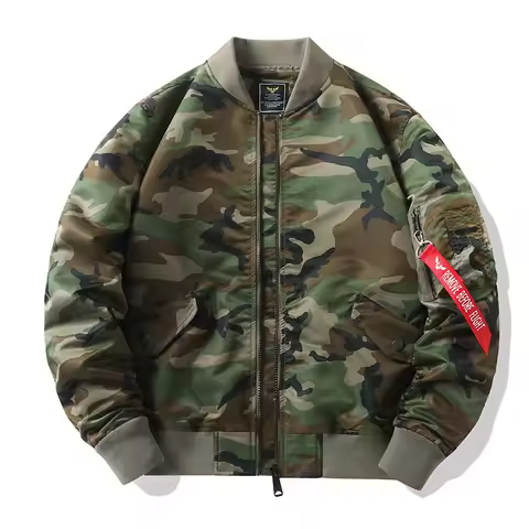 Autumn Winter Camo MA1 Bomber Jacket Men's Flight Outerwear