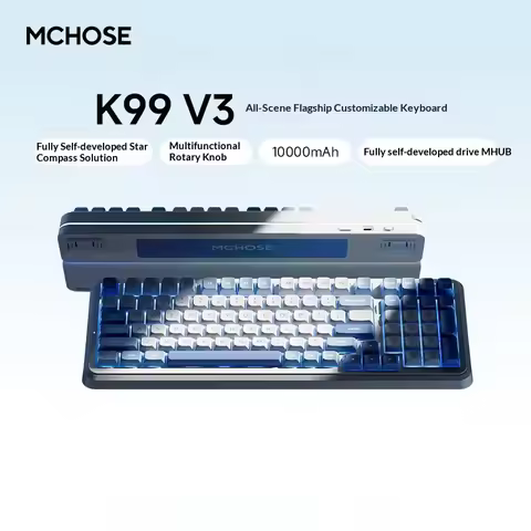 MCHOSE K99 V3 Mechanical Keyboard Tri-Mode Wireless ARGB Control Knob 10000mAh Dual 8K 0.125ms Hot-S